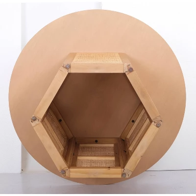 Tormod Round Dining Table Brown - Threshold™ 1 Tormod Round Dining Table Brown - Threshold™