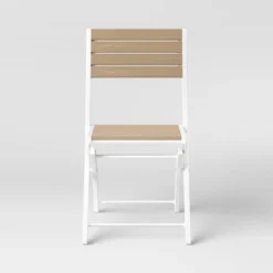 Bryant 4pk Faux Wood Folding Patio Bistro Chairs - White/Light Wood - Threshold™ -Threshold™ Sales Store GUEST 048e3749 da5e 4a40 8226 5119b7660d58