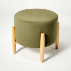 Elroy Round Velvet Ottoman With Wooden Legs - Threshold™ Designed With Studio McGee 11 Elroy Round Velvet Ottoman With Wooden Legs - Threshold™ Designed With Studio McGee -Threshold™ Sales Store GUEST 1d22f669 2a10 491f 9147 d5d1729c7a8d