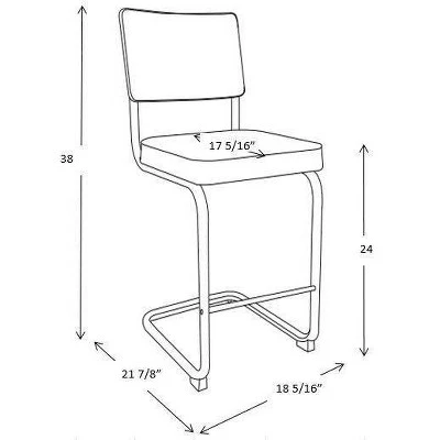 Cecilton Chrome Cantilever Counter Height Barstool Cream Boucle - Threshold™ 7 Cecilton Chrome Cantilever Counter Height Barstool Cream Boucle - Threshold™ - Image 7