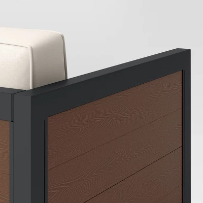 Bryant 2pc Faux Wood Patio Loveseat & Coffee Table - Gray/Natural - Threshold™ 5 Bryant 2pc Faux Wood Patio Loveseat & Coffee Table - Gray/Natural - Threshold™ - Image 5