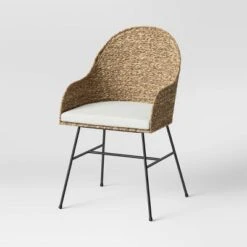 Landis Woven Backed Dining Chair With Cushion Natural - Threshold™ -Threshold™ Sales Store GUEST 4b820867 5f47 4df7 a8d6 a76087dc890c