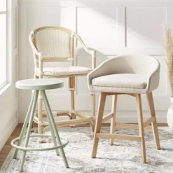 Parksley Rattan And Woven Counter Height Barstool White - Threshold™ -Threshold™ Sales Store GUEST 51f30ece 4c8b 4fcf 8461 e948b9e3ffda