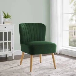 Chelidon Velvet Slipper Chair Green - Threshold™ -Threshold™ Sales Store GUEST 5719485c 1f7e 4310 95d0 4d96f29262e8