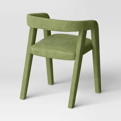 Lana Curved Back Upholstered Dining Chair Olive Green Velvet - Threshold™ 3 Lana Curved Back Upholstered Dining Chair Olive Green Velvet - Threshold™ - Image 3