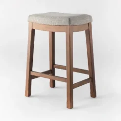 Candor Wood And Upholstered Saddle Counter Height Barstool - Threshold™ -Threshold™ Sales Store GUEST 5b16e3f6 659a 452c 94c6 c37d9de19550