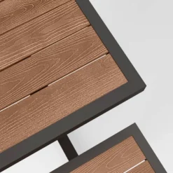 Bryant Faux Wood Rectangle Patio Picnic Table - Gray/Natural Wood - Threshold™ -Threshold™ Sales Store GUEST 61163d69 eb47 45b7 8fe5 b465c4217b59