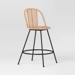 Olivine Rounded Back Woven Counter Height Barstool With Metal Legs Natural - Threshold™ -Threshold™ Sales Store GUEST 762e0250 57e4 4cea b6bc 1640474ba352