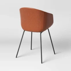 Mossman Faux Leather Tub Dining Chair Brown - Threshold™ -Threshold™ Sales Store GUEST 8275af96 b1d8 4109 a7e2 1c34671304b3