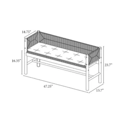 Elden Wood Bench With Woven Back And Loose Cushion Seat - Threshold™ Designed With Studio McGee -Threshold™ Sales Store GUEST 8f053347 15e4 4064 81c1 72a38bf0a4d6