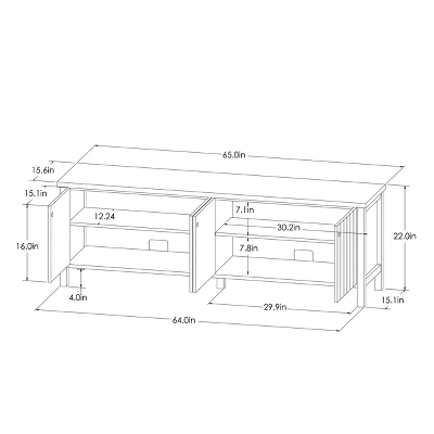 Livingstone Planked TV Stand For TVs Up To 69" Natural - Threshold™ 5 Livingstone Planked TV Stand For TVs Up To 69" Natural - Threshold™ - Image 5