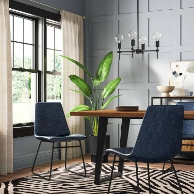 Rowan Mixed Material Rectangle Dining Table Natural Wood/Black Metal - Threshold™ 1 Rowan Mixed Material Rectangle Dining Table Natural Wood/Black Metal - Threshold™