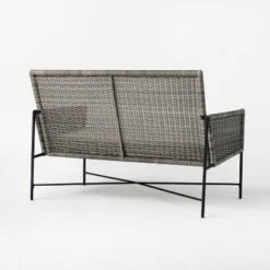 Wicker & Metal X Frame Patio Loveseat - Gray - Threshold™ Designed With Studio McGee -Threshold™ Sales Store GUEST a007800d 2bb8 49be 8c3b 00a66dcf20a9