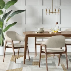 New Arrival 3 Ingleside Open Back Upholstered Wood Frame Dining Chair - Threshold™