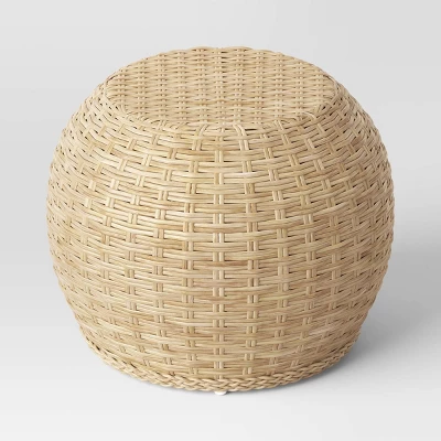 Avens Round Natural Caned Ottoman - Threshold™ 2 Avens Round Natural Caned Ottoman - Threshold™ - Image 2