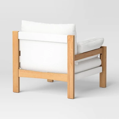 Canyon Slouchy Arm Rustic Wood Accent Chair Cream - Threshold™ 3 Canyon Slouchy Arm Rustic Wood Accent Chair Cream - Threshold™ - Image 3