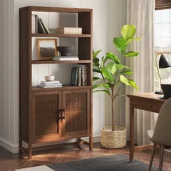 New Arrival 13 70.5" Warwick Storage Bookcase Brown - Threshold™