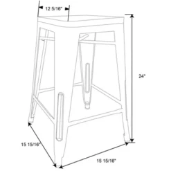 Set Of 2 Hampden Industrial 24" Counter Height Barstool Natural Metal - Threshold™ -Threshold™ Sales Store GUEST ce048798 02a7 4c5f 85a3 f37215469cab