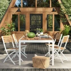 Bryant 4pk Faux Wood Folding Patio Bistro Chairs - White/Light Wood - Threshold™ -Threshold™ Sales Store GUEST dface071 cb6b 4869 831f 8e48b409e9b6