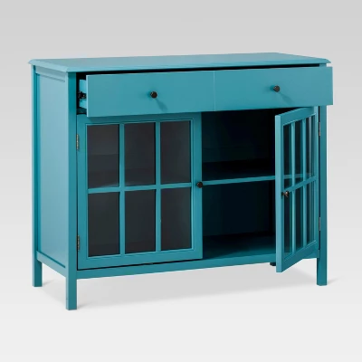Windham 2 Door Accent Buffet, Cabinet With Shelves - Teal - Threshold™ 3 Windham 2 Door Accent Buffet, Cabinet With Shelves - Teal - Threshold™ - Image 3