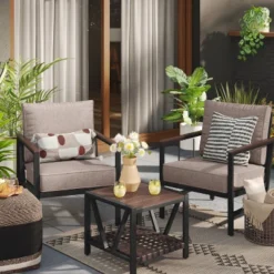 Oak Park 3pc Patio Chat Set - Threshold™