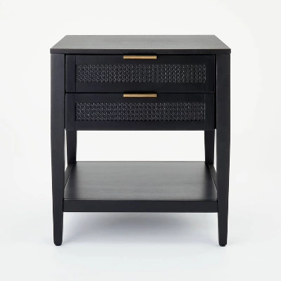 East Bluff 2 Drawers Woven Accent Table Black - Threshold™ Designed With Studio McGee 2 East Bluff 2 Drawers Woven Accent Table Black - Threshold™ Designed With Studio McGee - Image 2